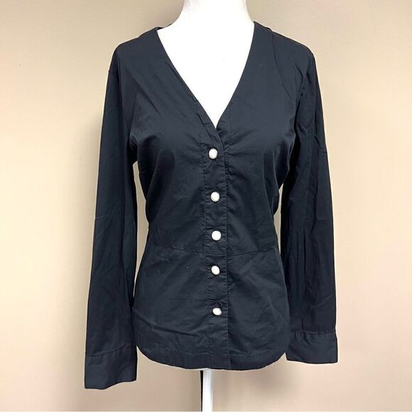 Venus black button up with lace up back Size 8 - Picture 1 of 6